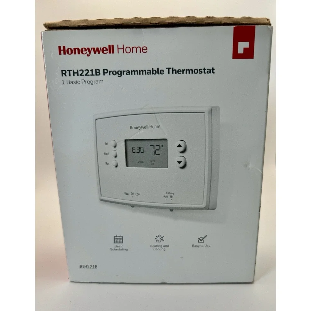 Honeywell Home RTH221B‎ Programmable Thermostat White 1 Basic Program New Open